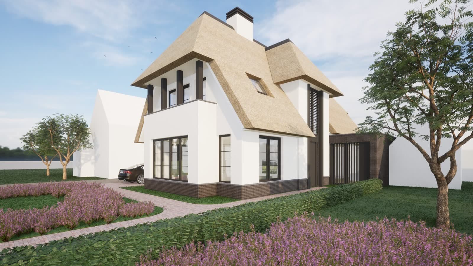 Gestucte villa met riet — Villa VH_02