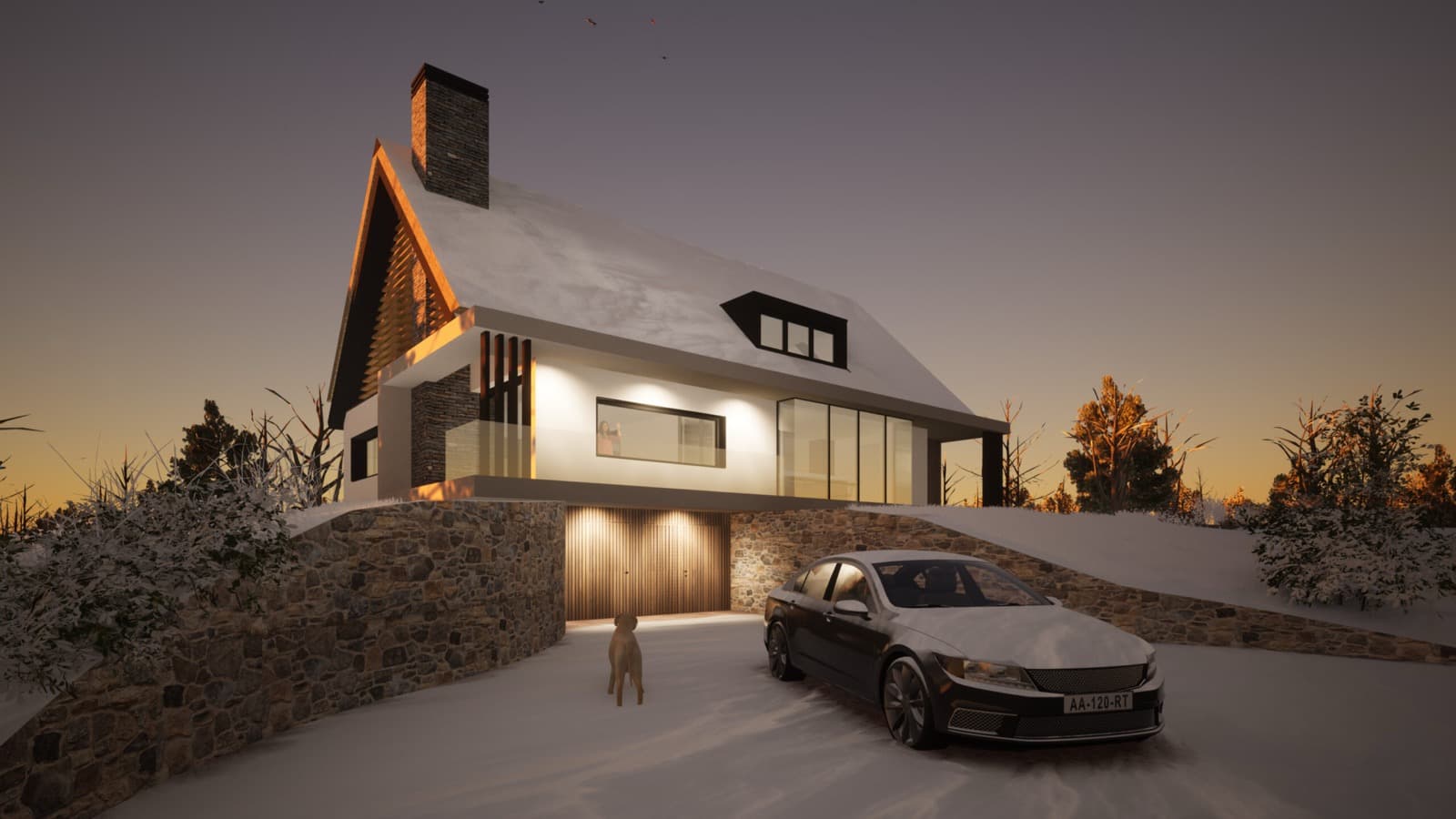 Minimalistische villa met riet — Villa R